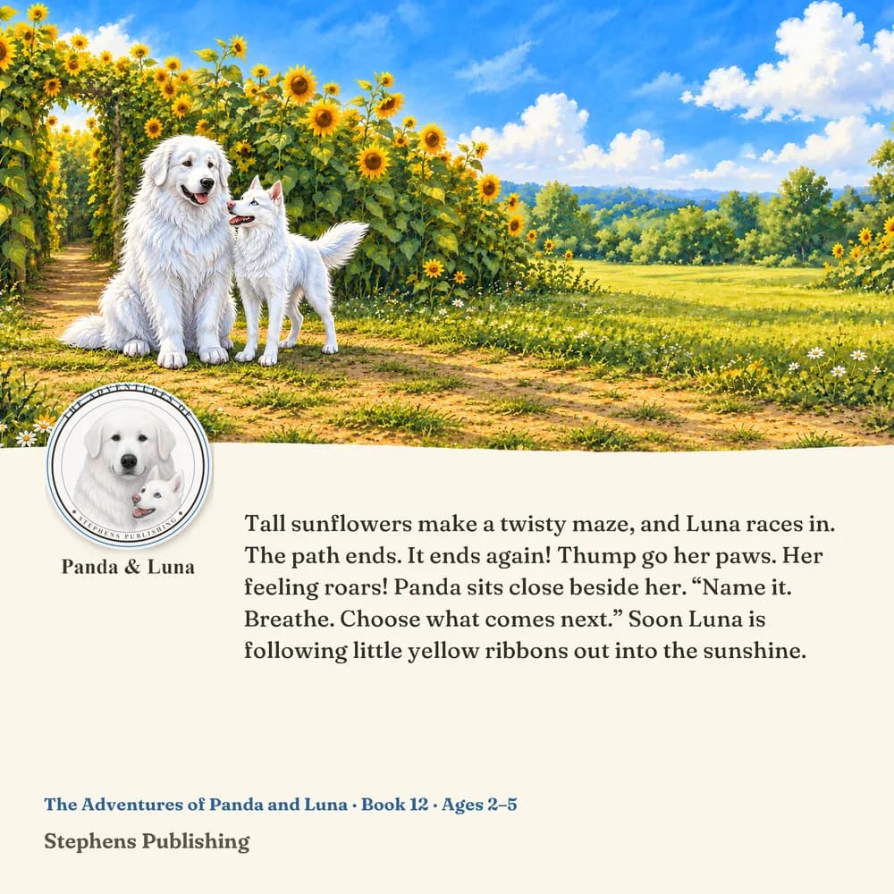 Back cover of Luna and the Roaring Feeling