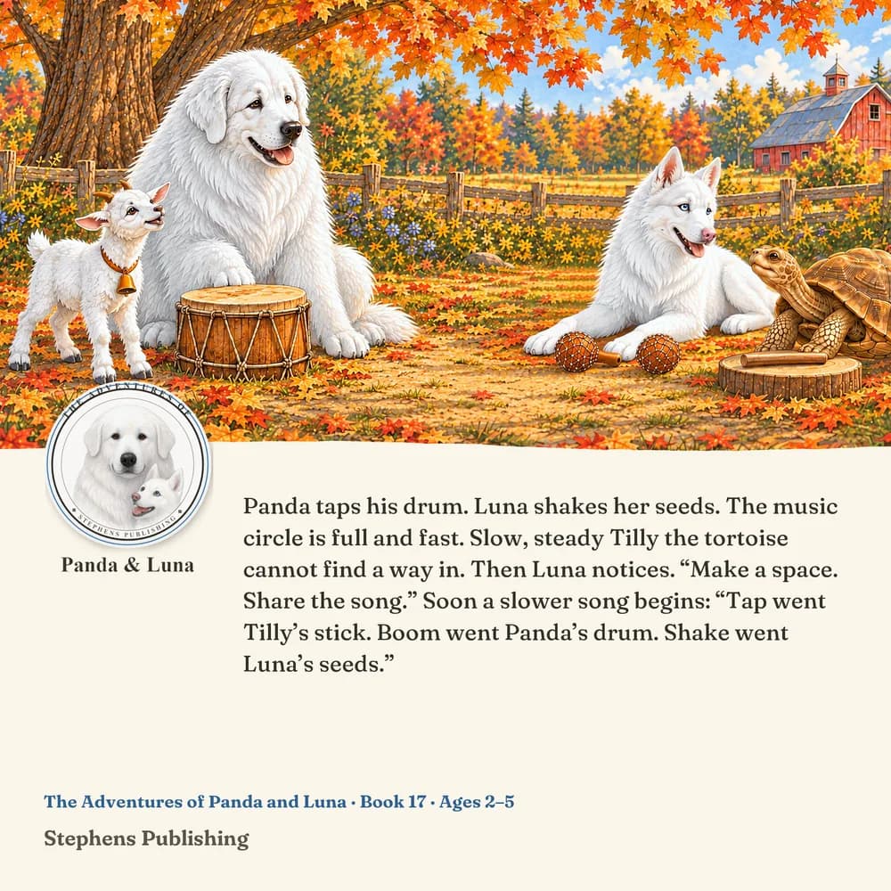 Back cover of Panda and Luna Make Room